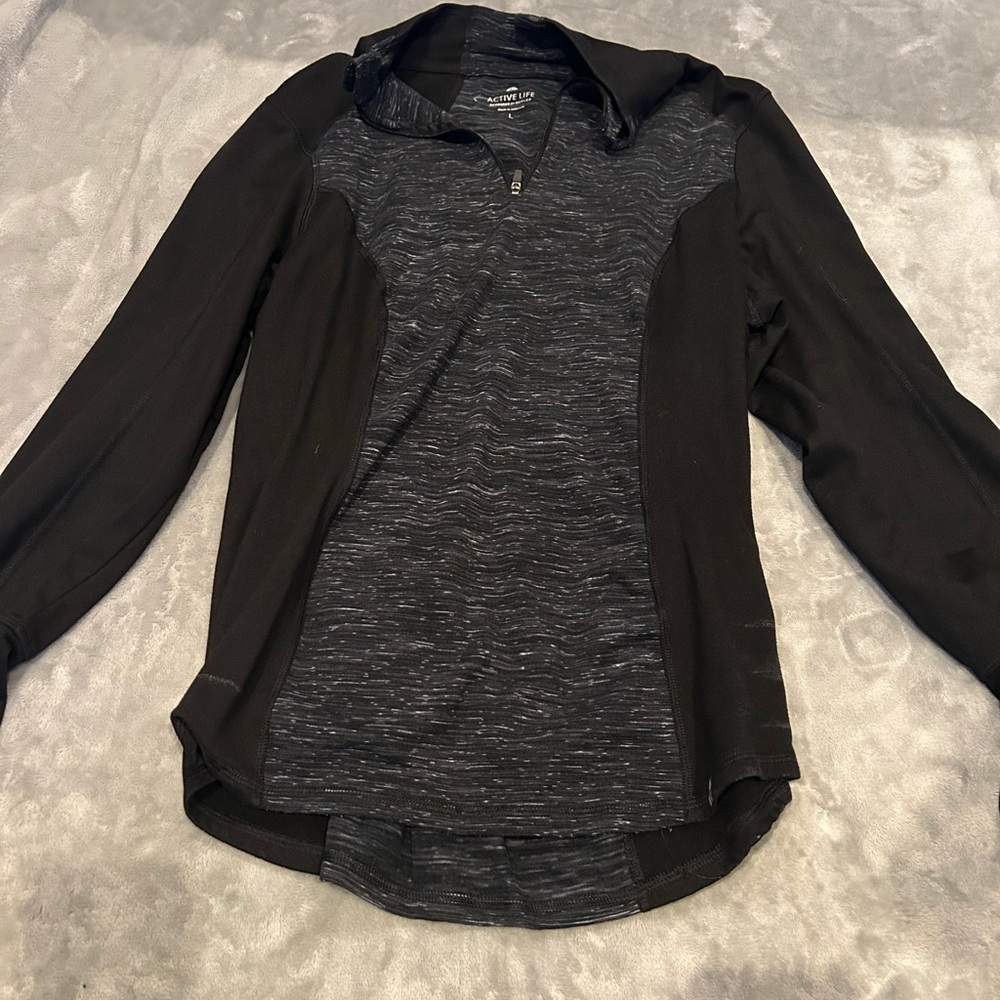 Active Life Black and Gray Long Sleeve Top